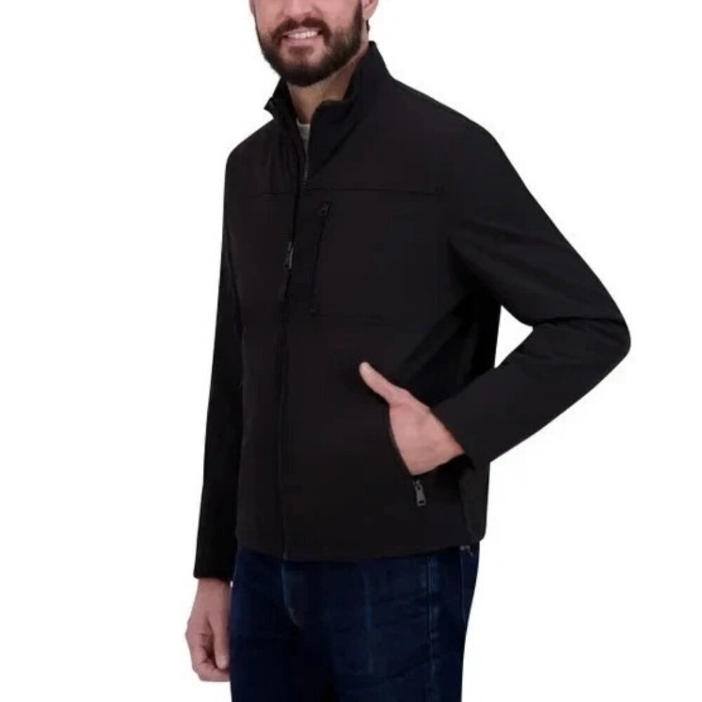 Kenneth Cole Men's Size M Black Sherpa Lined Zip-Up windbreaker Jacket G1909